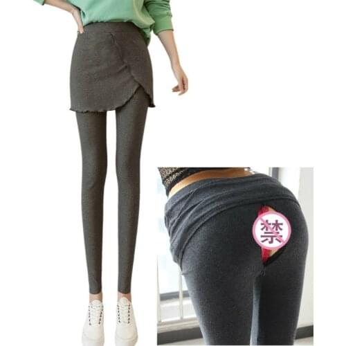 Outdoor Sex Pants for Women Couple Dating In Car Club Wear Sexual Clothes Hotpants Hidden Zipper Crotch Crotchless Leggings