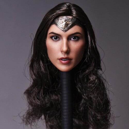 In Stock 1/6 Scale Wonder Female Gal Gadot Model Head Sculpt Carved Model for 12'' TBLeague Figure Body