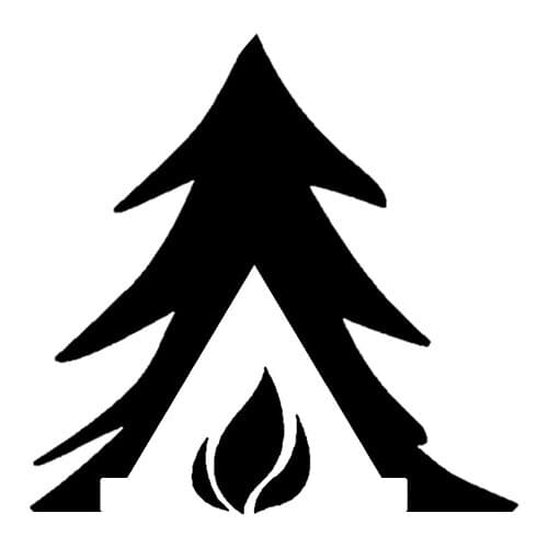 Tree Tent Fire Camping Car Window Sticker Decal Vinyl Waterproof Decal Personalized Car Decoration 14.6CM*14.5CM