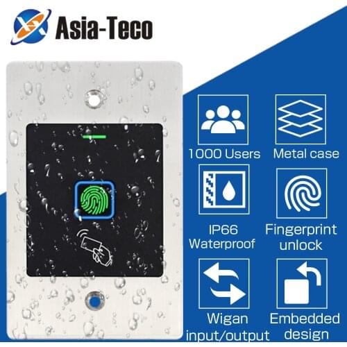 Embedded RFID Access Card / Fingerprint 125KHz EM card Access Control Machine lP66 Waterproof Metal reader 1000 user