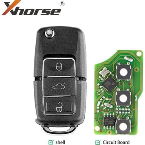 Xhorse XKB506EN Wire Remote Key For VW B5 Flip 3 Buttons Extreme Black English Version 5pcs/lot