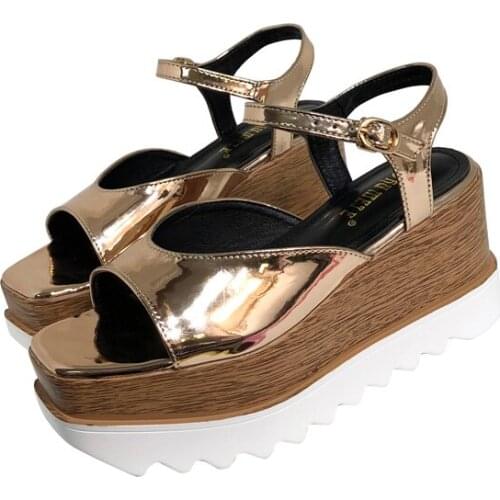 Vrouwen Sandalen Women Platform Wedges Shoes 8cm Womans High Heels Sandals Casual Women Creepers Silver Platform Heels