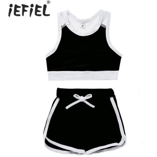 Kids Girls Child Clothes Sets Sleeveless Letter Tank Crop Tops Drawstring Shorts Pants Summer Casual Clothing Sportswear Outfits
