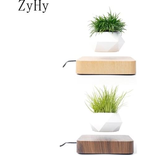 ZyHy Suspension Type Air Bonsai Flower Pot Rotating Flower Pot Planter Electromagnetic Suspension Potted Plant Home (No Plants)