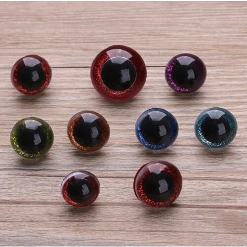 20PCS/set 16/18/20/24mm Stuffed Toys Nonwovens Hard Washer Glitter Safety Eyes Round Plastic Clear Plush Doll Eyes