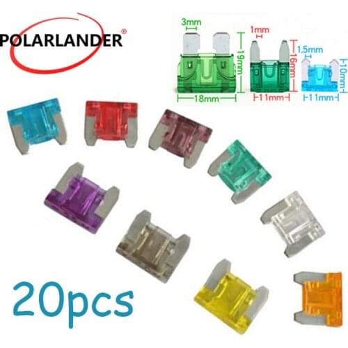 20PCS auto insurance plug fuse 3A 5A 7.5A 10A 15A 20A 25A 30A 35A 40A fuse zinc material Small Car fuse Standard fuse
