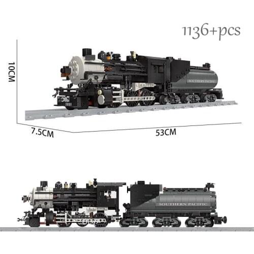 2021 New City Traffic Retro Steam Train Railway Model Building Blocks Simulation Locomotive Brick Kids Toy Gifts for Children
