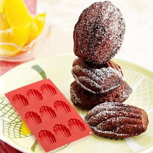 9 Cavities Madeleine Silicone Shell Biscuits Cake Mold DIY Handmade Soap Moulds Ice Cube Tray Nonstick Bakeware Mould Silicone