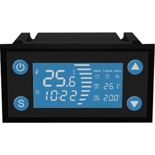 AC 110-220V Smart Thermostat with Timer Cool Heat for Incubator Aquarium Greenhouse Temperature Controller LCD Display