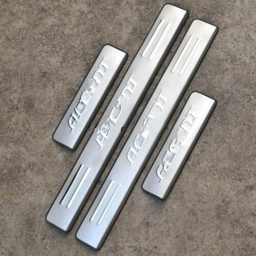 Auto parts Seat cover Stainless steel Side door Sill / Scuff plate Fitting 4 Pcs / set fit for Hyundai Accent 2006-2013 Car styl
