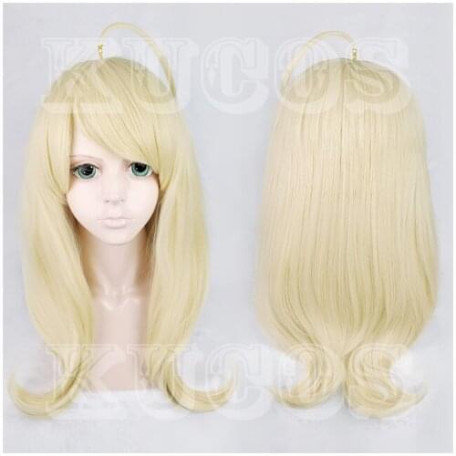 Dangan Ronpa Danganronpa V3: Killing Harmony Akamatsu Kaede Soft Golden Blonde Heat Resistant Cosplay Costume Wig + Track + Cap