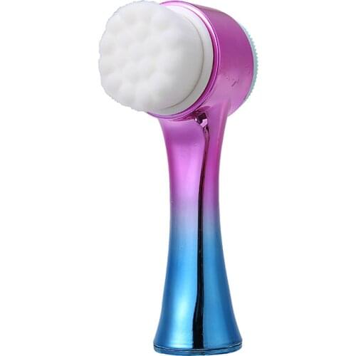 Double-sided Manual Face Wash Brush Clean Brush Facial Massage Blackhead Removing Skin Clean Exfoliate Care Tool