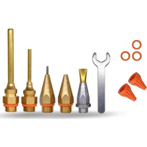 Hot 11Pcs Glue Copper Nozzle Small-Bore Long Short Large Diameter Hot Melt Glue Accessories
