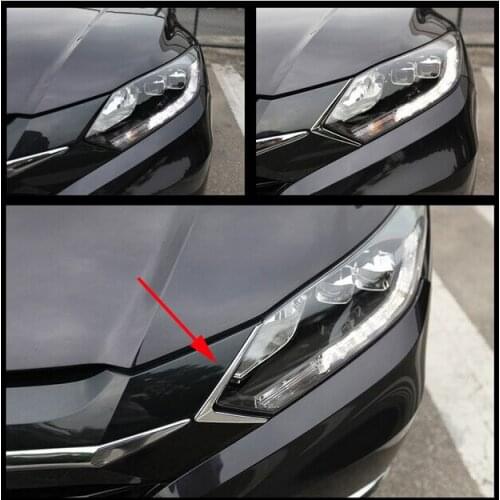FIT FOR HONDA HR-V HRV VEZEL 2014 - 2016 CHROME HEAD LIGHT FRONT LAMP TRIANGLE TRIM COVER MOLDING STYLING BEZEL LID GARNISH 2pcs