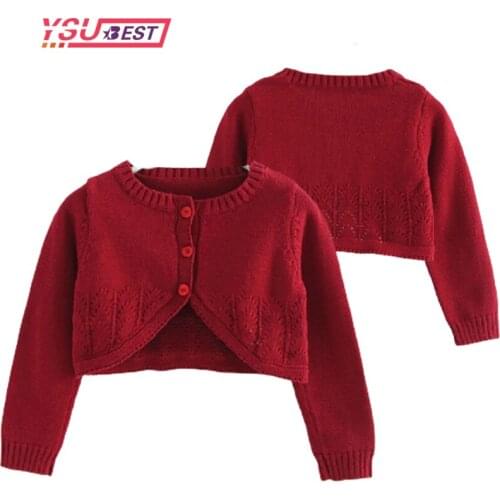 2-12Y Kids Cardigan Autumn Spring Grils Cotton SweaterChildrens Clothes Cardigan Solid Print Lovely Long Sleeve Knitwear Shawl