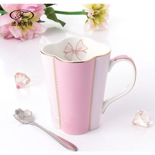 Clover office tea making ceramic cup mug spoon water cup tea cup black tea cup creative personality cup