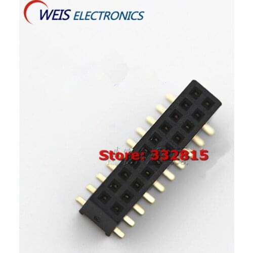 50PCS 1.27MM pitch 1x10pin 1*10p Female Header Connector SMT socket Plastic high:4.3mm Gold-plated Free shipping