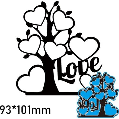 Cutting DiesHeart-shaped Letter Number New Metal Stencils DIY Scrap Booking Paper Cards Making Decoration 93*101mm