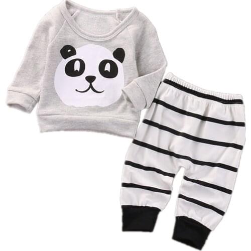 Autumn Winter Fashion Baby Girls T Shirt Pants Infant Toddler Casual Clothes Children Cartoon Clothing New Kids Cotton Tracksuit