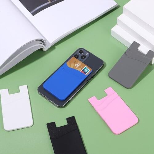 Fashion Self-adhesive Phone Card Holder Elastic Silicone Phone Wallet Stick On Universal Credit Card Pocket Phone Accessories