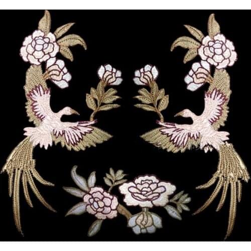 2pieces-4pieces Embroidery Phoenix flowers patch, clothing decoration DIY accessories Iron on and sew on RS1512