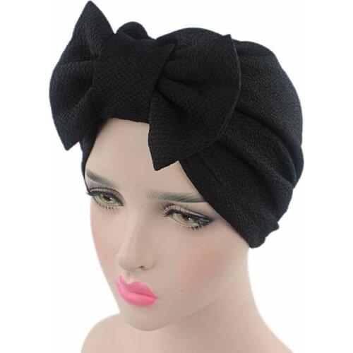 New Design Bowknot Muslim Hijab Women Bow Cancer Chemo Hat Beanie Scarf Head Wrap Cap Hair Loss Head Caps Тюрбан Женский