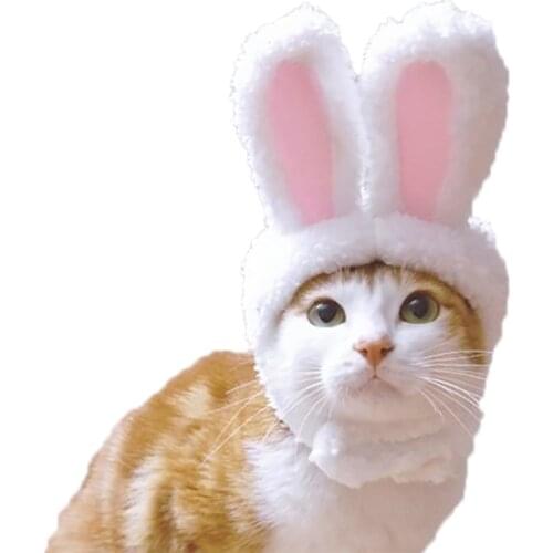 New Funny Pet Dog Cat Cap Costume Warm Rabbit Hat New Year Party Christmas Cosplay Accessories Photo Props Headwear