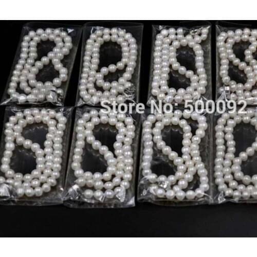 Wholesale 10 strands 7-8mm white fresh water pearl necklace free shipping
