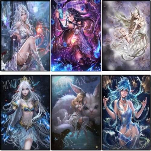 Full square/round 5D DIY diamond painting anime girl 3d Embroidery Pattern fantasy elf princess cross stitch mosaic sticker gift