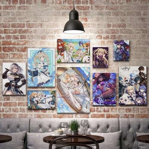 Genshin Impact Series Poster Hd Game Figure Prints Canvas Painting Home Decor Bedroom Wall Art Picture Sexy Japan Anime Girl
