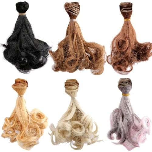 [wamami] 1pc Wig BJD Doll Diy High-Temperature Wire Straight Curly Wigs Hair