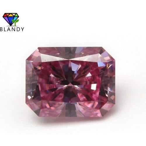 Size 5*7mm to 8*10mm Radiant Cut Pink Color Moissanites Stone Synthetic Gems For Jewelry Free Shipping