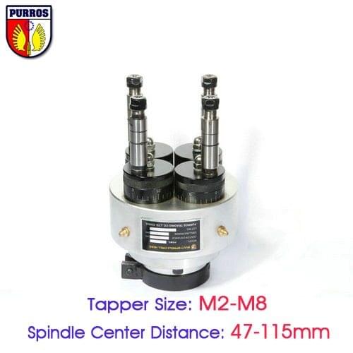 Adjustable Four Spindle Tapper Heads, Spindle Center Distance:47 to 115mm, Multiple Spindle Tapping Heads, Multi Spindle Heads