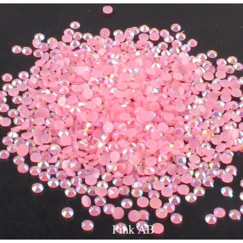 FlatBack Non HotFix Resin Pink AB Rhinestones Strass Crystal Applique DIY Nail Art Glue on Stones for Clothes Decoration Zircons