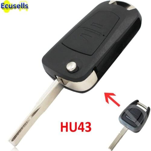 Replacement Shell Modified Flip Folding Key Shell Case FOB 2 Button for Opel Agile Vectra Novo Montana Corsa HU43 uncut