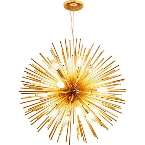 Modern Prosperity Pendant Chandelier Golden Aluminum Tube LED Chandelier Lighting For Living Room Bedroom Show Room Home Deco