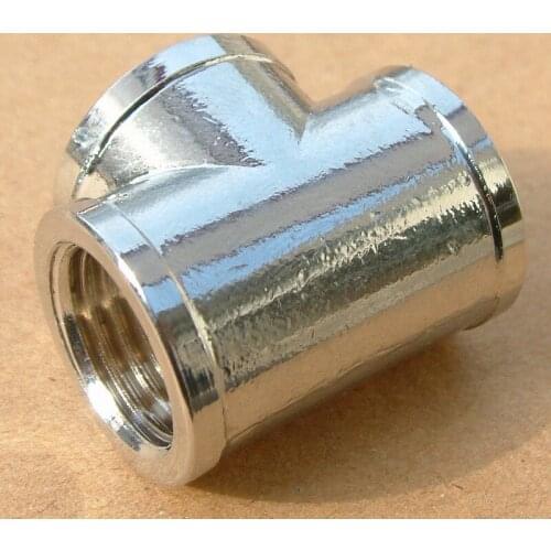 T shape 3-way adapter G1/4'' silvery brass,P/N:ADP-3WAY-T