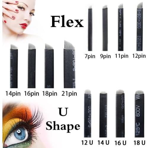 Tattoo supplies dermografo tattoo needles 0.16mm 18U shape tebori blades for manual embroidery microblading pen ultra-thin