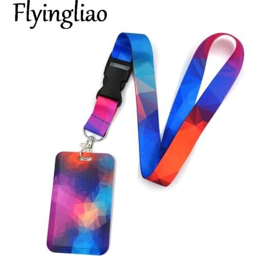 Triangles Color Key lanyard Car KeyChain ID Card Pass Gym Mobile Phone Badge Kids Key Ring Holder Jewelry Accessories Decoration