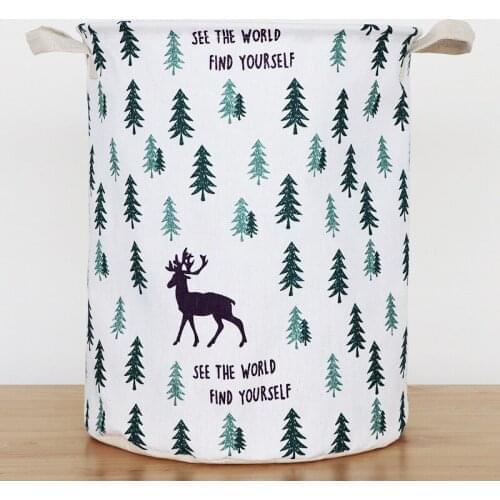 Storage bucket laundry basket Cotton linen cloth Buggy Bag Waterproof Storage Bag Household Dirty Folding Clothing Organizer