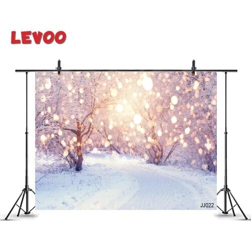 LEVOO Photography Background Winter Wonderland Snowflake Trees Sunshine Bokeh Photophone Vinyl Photo Background Studio Props