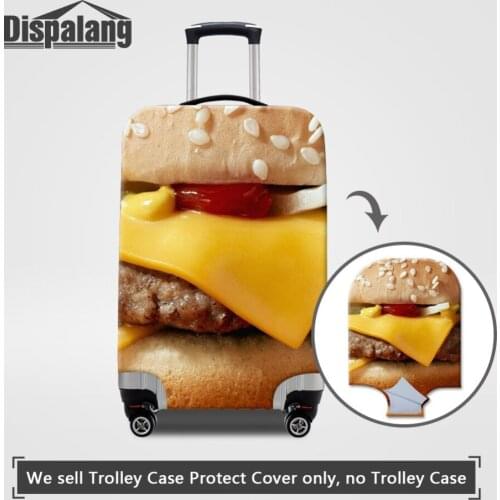 Dispalang Hamburger Print Thickened Luggage Protective Cover For 18-32 Inch Child Elastic Dustproof Waterproof Suitcases Covers