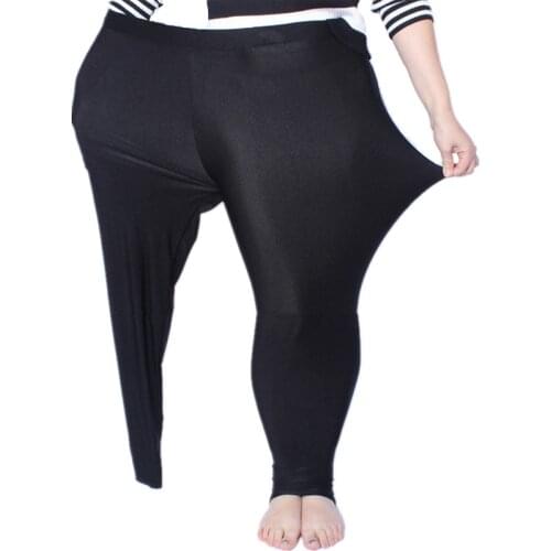 FSDKFAA 2018 Fit 150kg Fat MM Plus Size Women Autumn Black High Waist Nylon Leggings Pants High Elastic Stretch Material XL-5XL