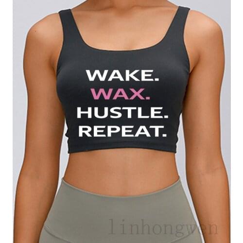 Womens Wake Wax Hustle Repeat Esthetician Waxing Tank Top Sleeveless Normal Spring Autumn Funny S-XXL Trend Design Tops Vest