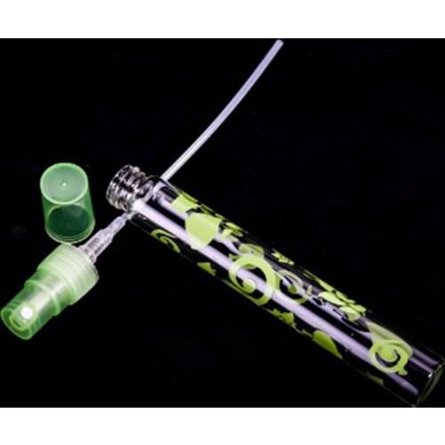 1pcs 10ML Portable Glass Spray Bottle Empty Perfume Atomizer Mini Test Tube Bottle Clear Glass Vials 6 Colors