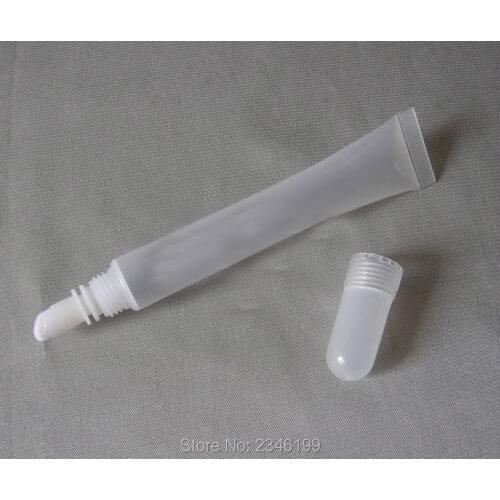 10ML 50pcs/lot New Empty Plastic Lipstick Soft Tube, Cosmetic Container, DIY Lip Gloss Bottle, High Quality Round Clear Lip Tool