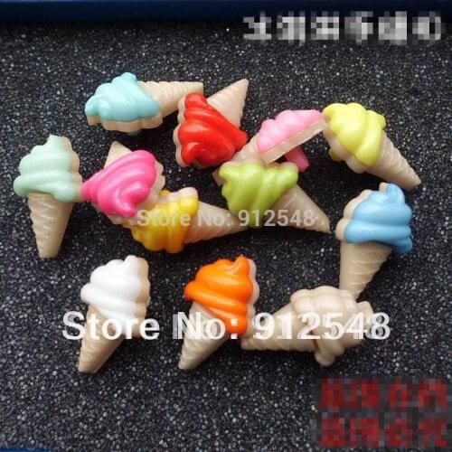 100 Mixed Resin Ice Cream Sewing Shank Buttons Scrapbooking 22x13mm,bingqilin001