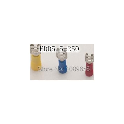 1000pcs FDD5.5-250 Femaleper-insulating Joint Cold pressed terminals Cable Connector Wire Connector