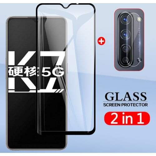 2 In 1 Back Camera Lens Film & Screen Protector Protective Tempered Glass For Oppo K7 5G K75G 6.4"