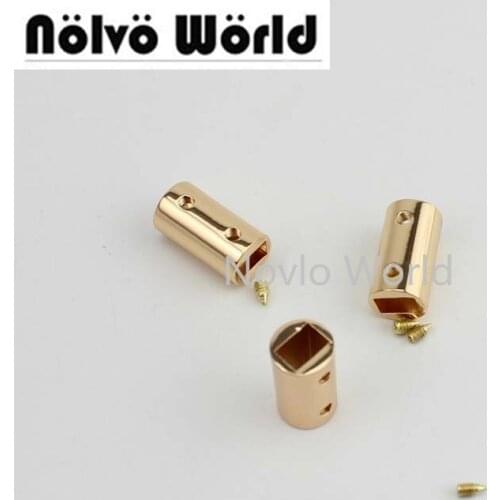 30pcs 3colors handbag purse zipper decoration end clips by screws,gold color strap cover clasp accessory cylinder Metal Clip